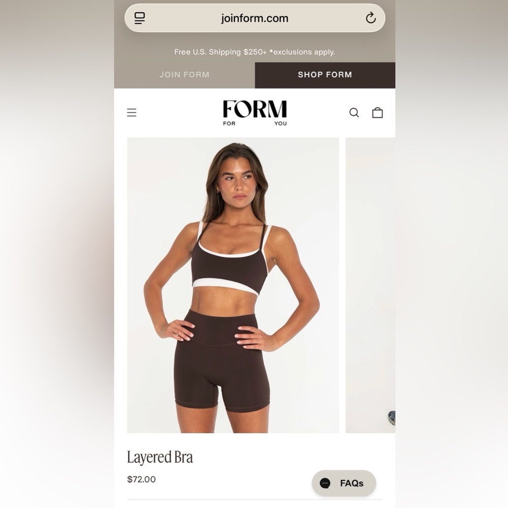 Brown and White Sports Bra